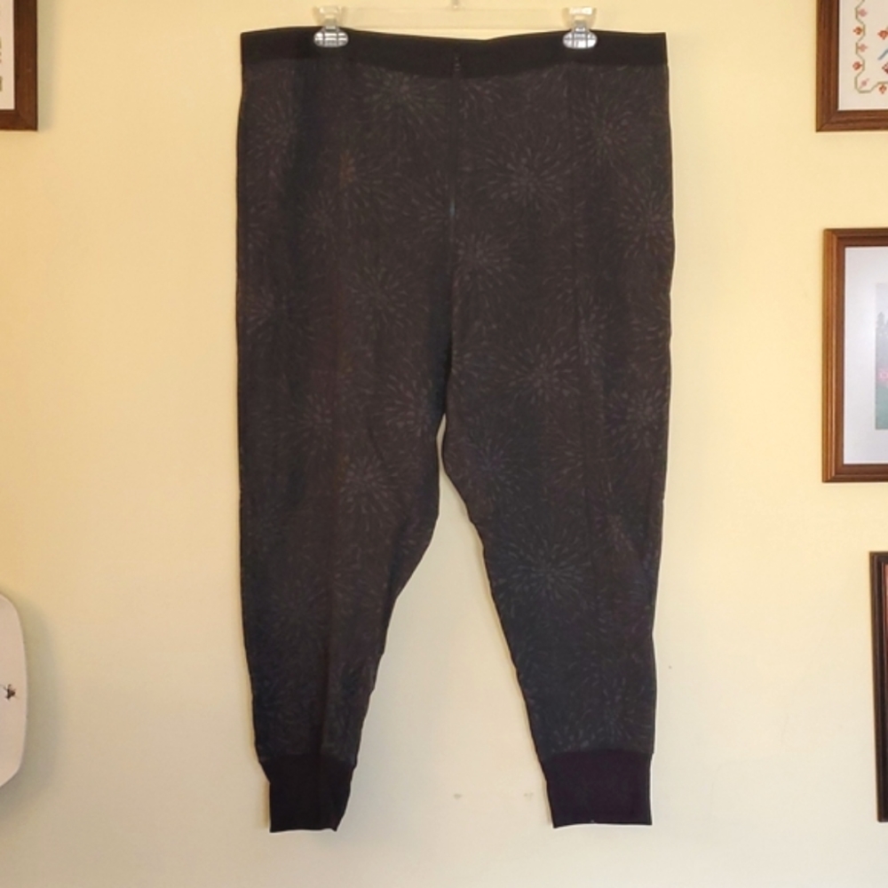 Anthropologie saturday sunday Zip front Black Patterned Joggers 3X